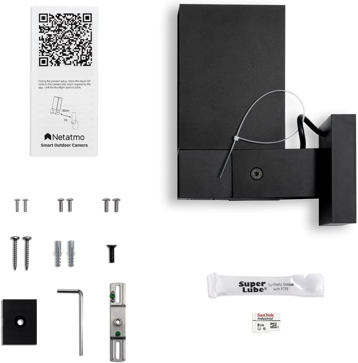 Netatmo Caméra de Surveillance Extérieure Intelligente avec Sirène 105dB, WiFi, Eclairage Intégré 12W, Détection des Mouvements, Vision Nocturne, Vidéo HD, Stockage Local, Aucun Abonnement, NOC-S-AMZ