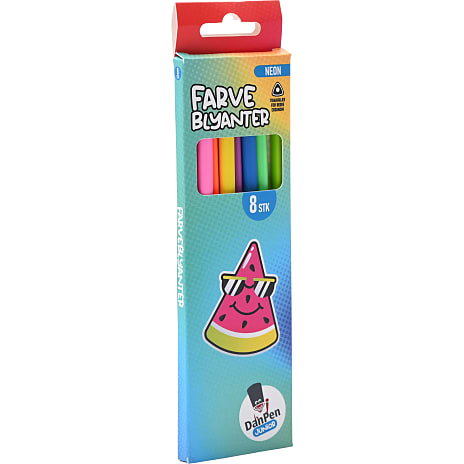 Danpen junior farveblyanter neon 8-pak