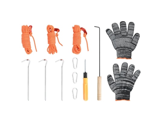 VIDAXL - Cheminée traditionnelle Poêle à bois de tente et cheminée et pieds pliables noir aci...