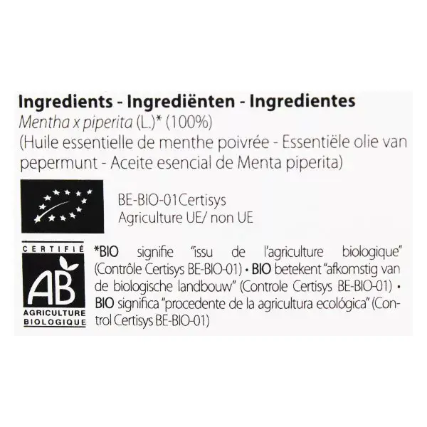 Óleo Essencial de Hortelã-Pimenta Orgânico Pranarom 30ml