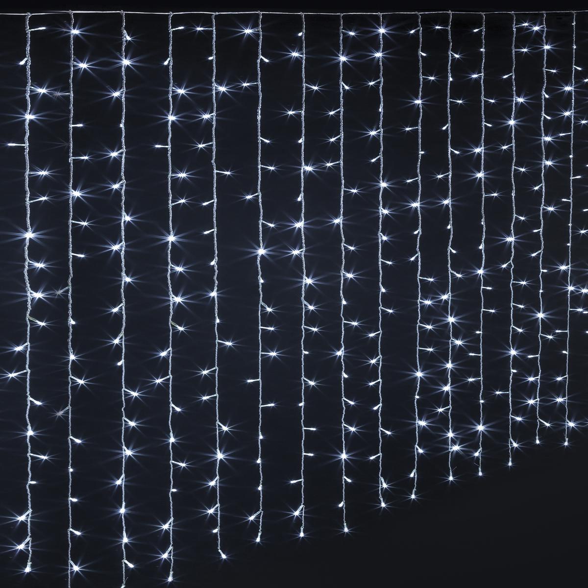 RIDEAU FACADE L.200CM 400 LEDS BLANC FROID