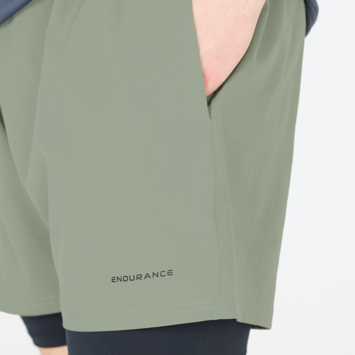 Endurance Herre Shorts Kros 2in1 Shorts Grøn