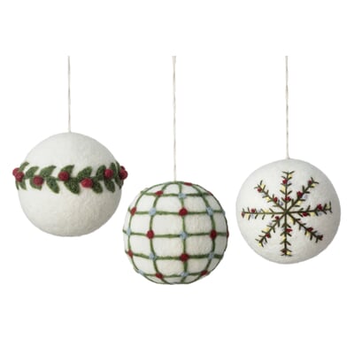 Christbaumkugel Filz bestickt, Girlande