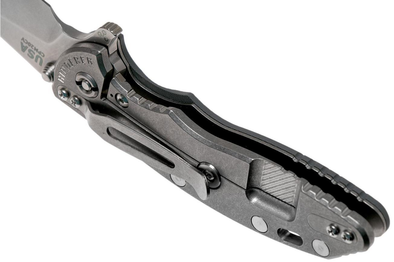 Rick Hinderer XM18 3,5” 20CV Slicer, Dark Grey G10 zakmes