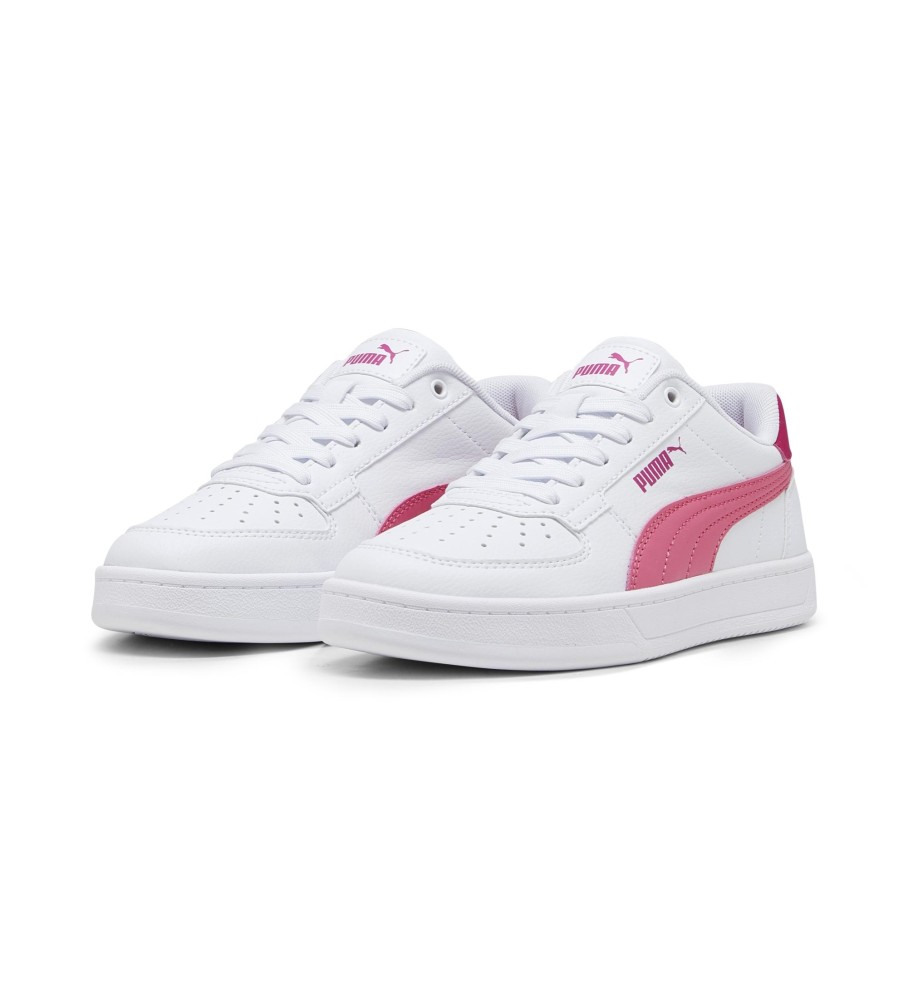 Tênis Puma Caven 2.0, branco e rosa.
