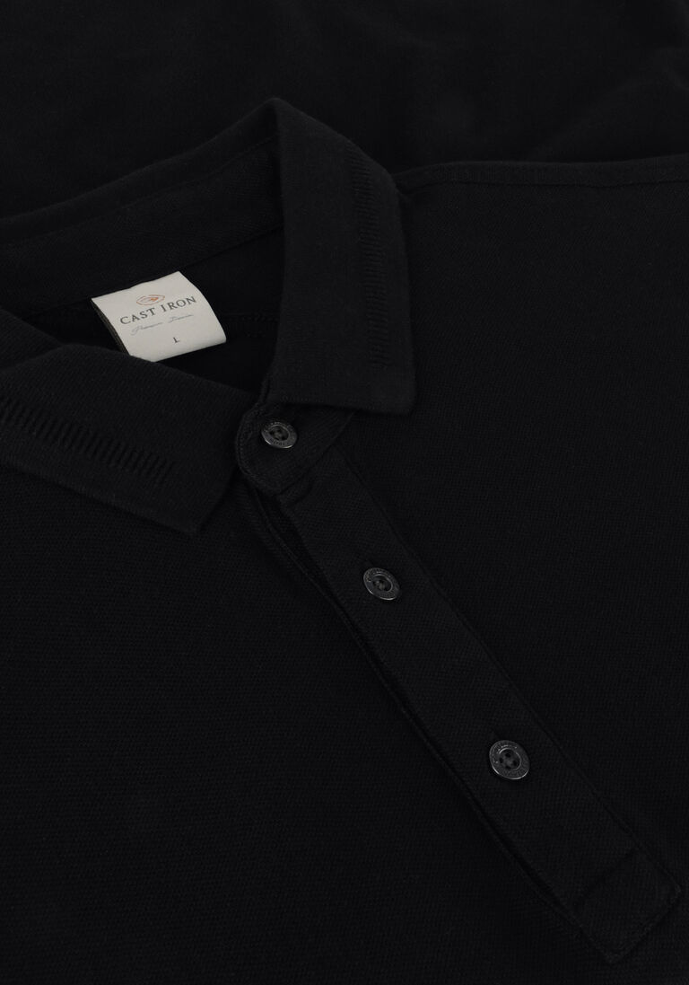 CAST IRON zwarte cast iron polo short sleeve polo organix cotton pique essential
