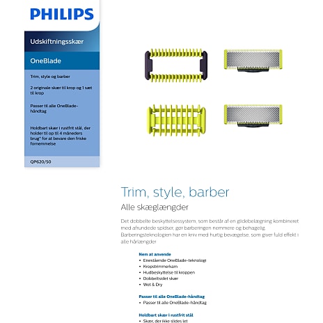 Philips OneBlade QP620/50 skær 2-pak