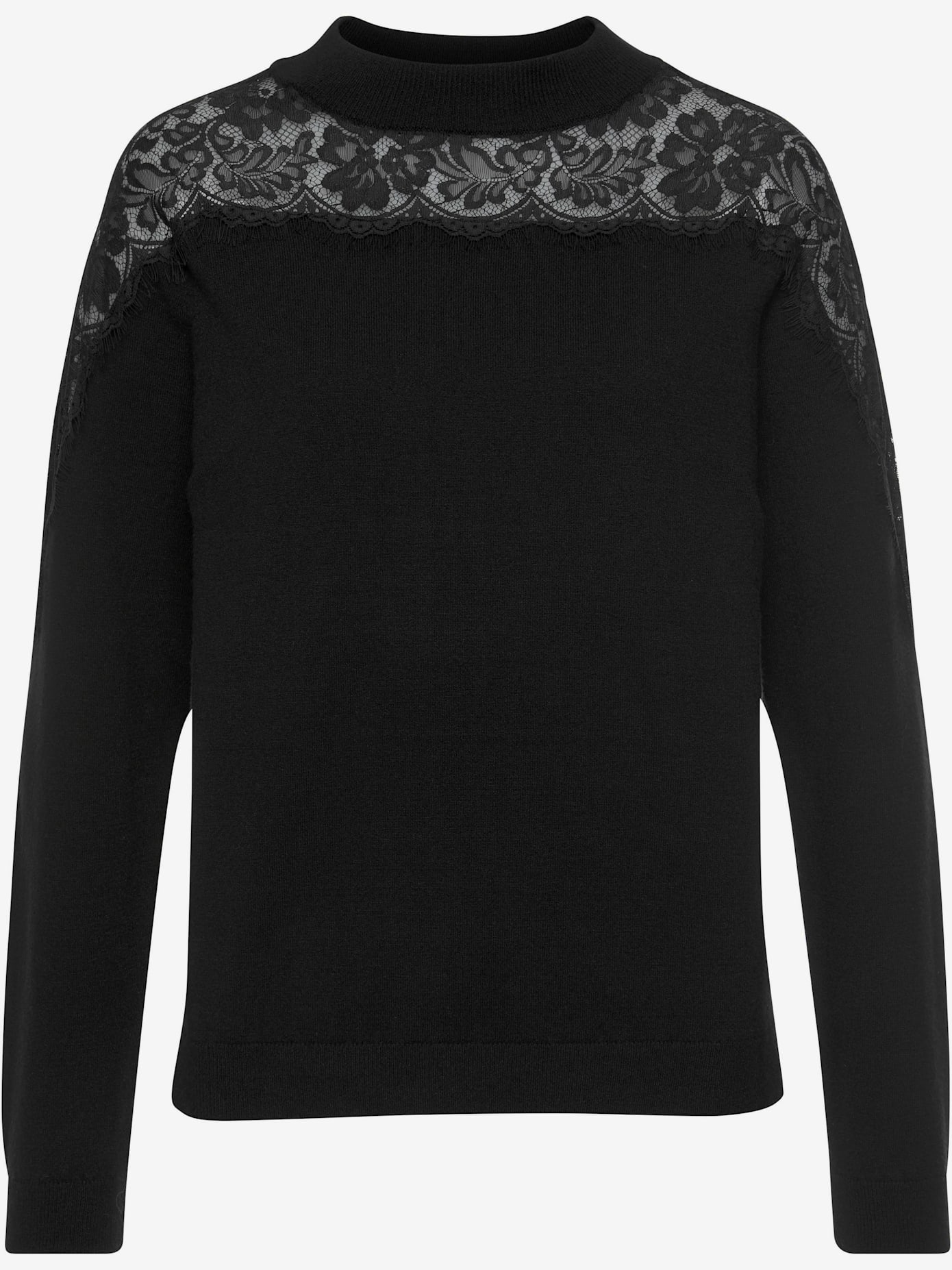 Pull en tricot pull élégant avec larges empiècements en dentelle