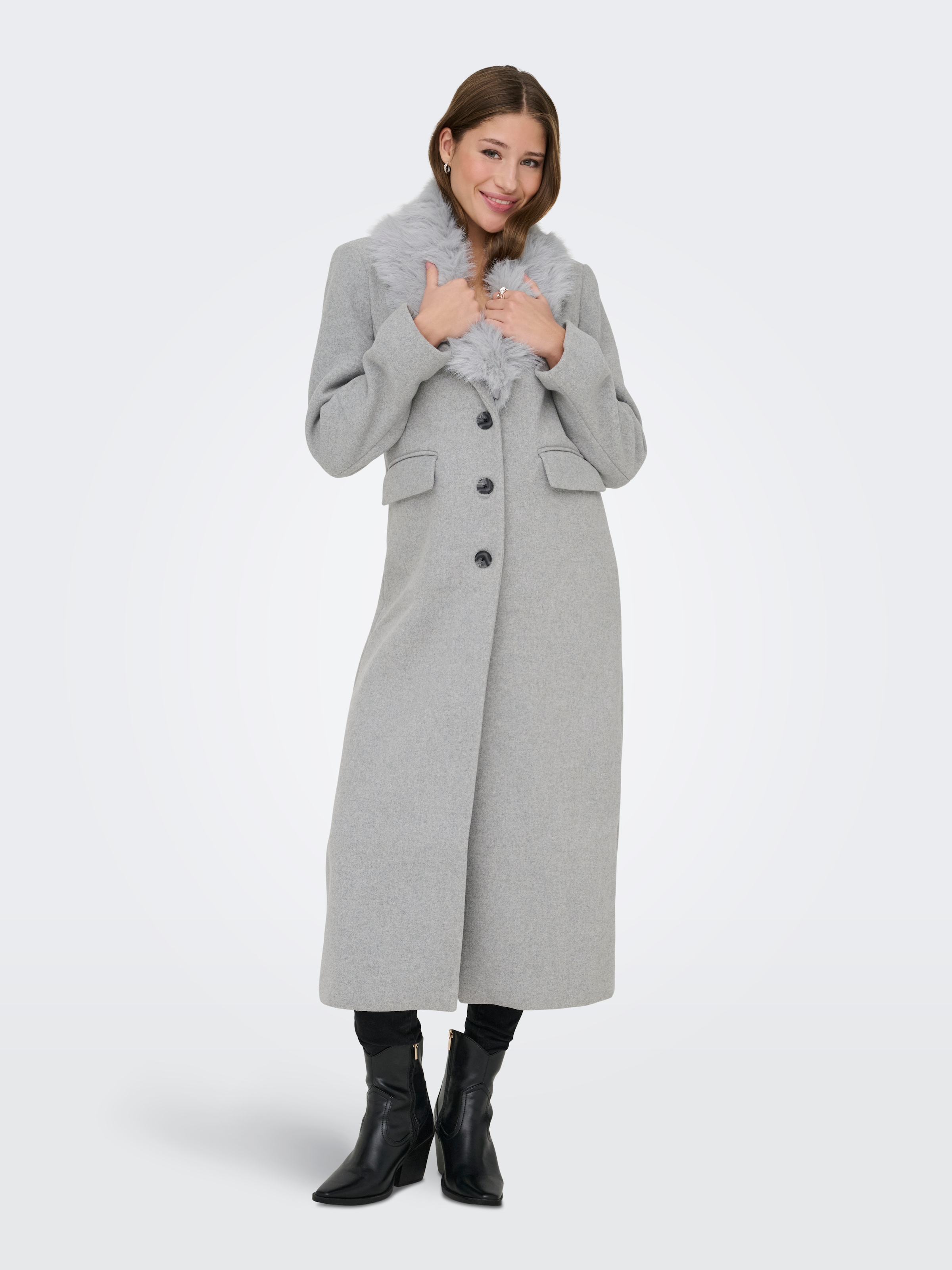 ONLY Langmantel »ONLANNIE LIFE FUR COLLAR COAT CC OTW«