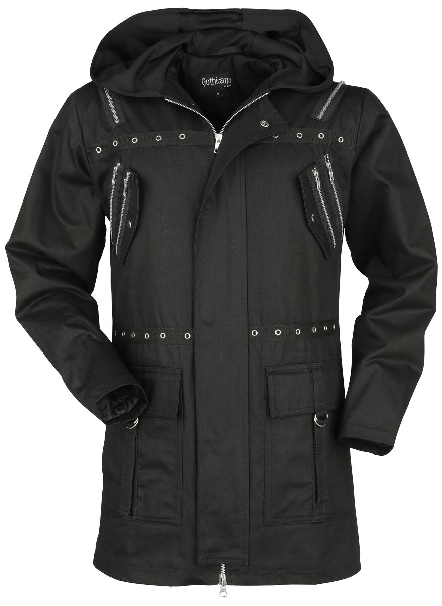 Manteau avec détails fermetire Éclair | Gothicana by EMP Manteau court