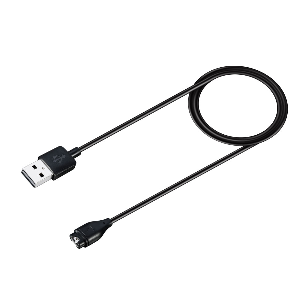 (1m) Garmin Fenix 6X / 6S / 6 / 5X / 5S / 5 / Forerunner 935 / Approach X10 / X40 / Vivoactive 4S USB A Ladekabel Ladegerät Clip - Schwarz
