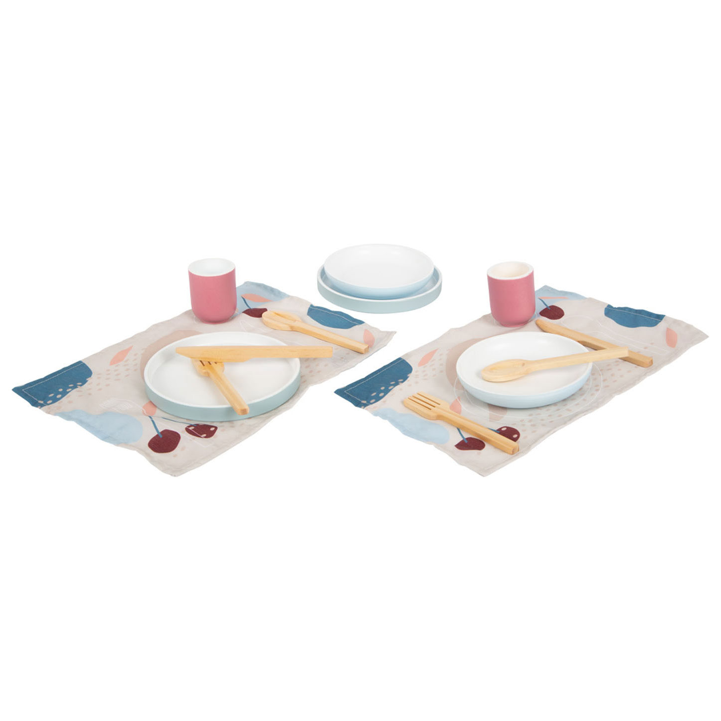 Small Foot-Houten Bestekset met Placemats, 18dlg.