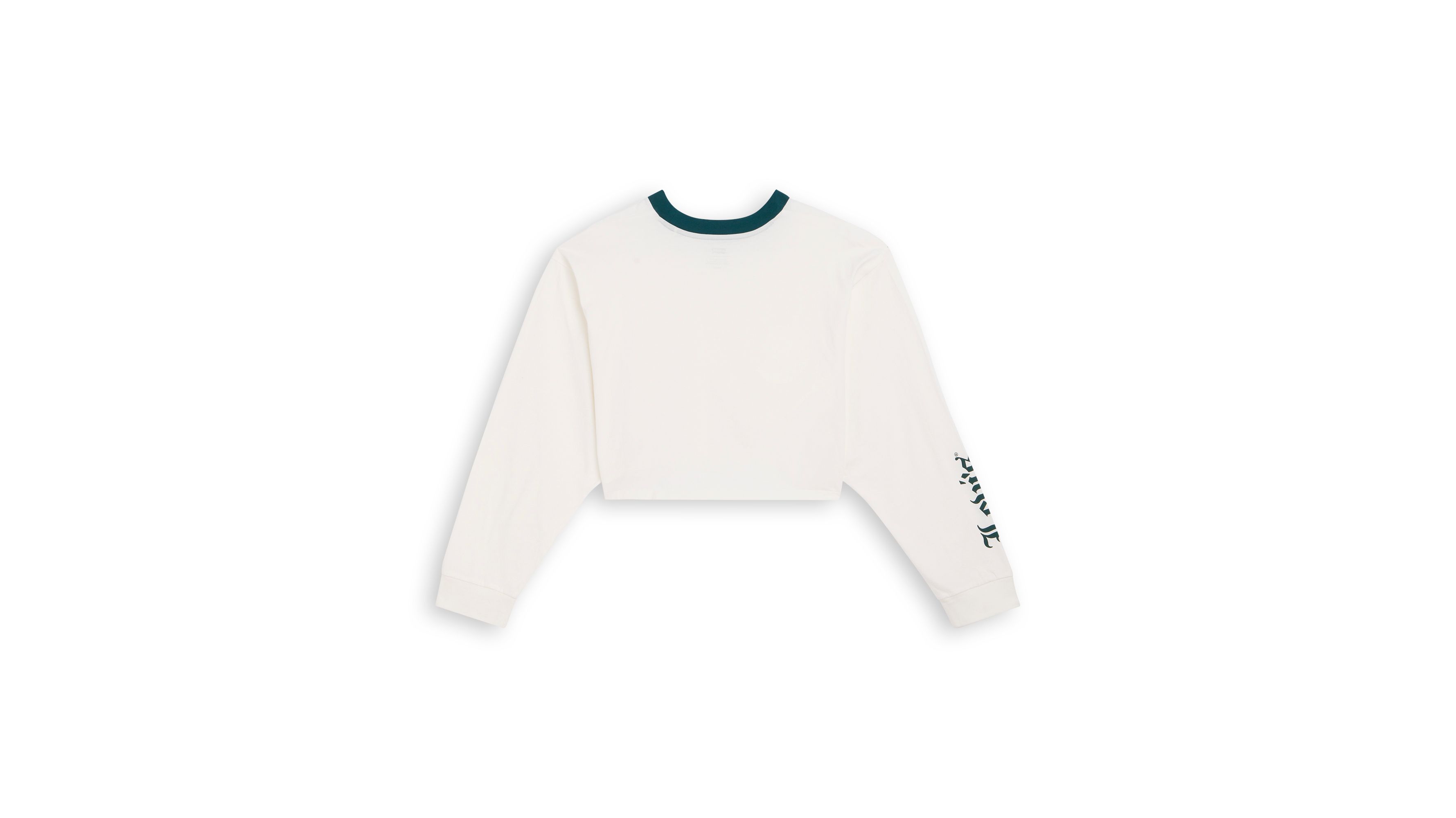 Sweat graphique manches longues Crop Reese - Gardenia / Deep Sea Moss - Neutral