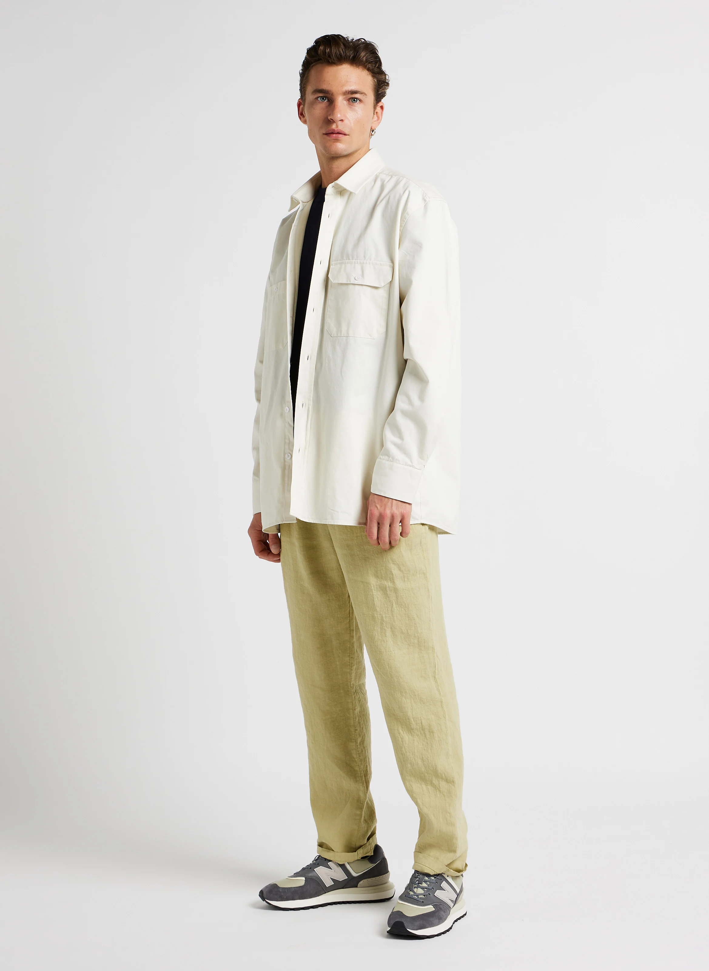 CALLAC - Tee-shirt droit ras du cou en coton bio | Bleu