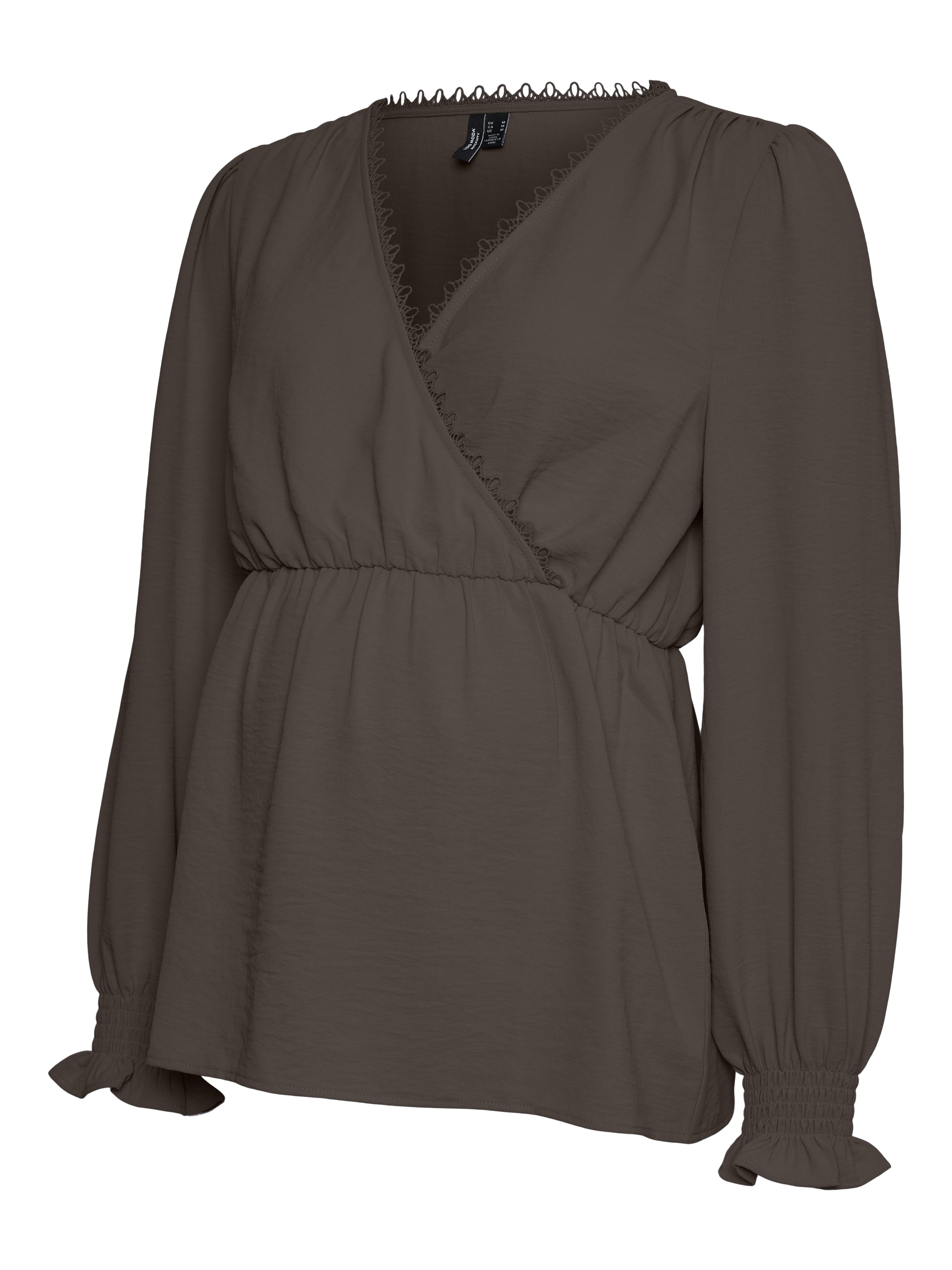 Regular fit V-Hals Manchetten met elastiek Top