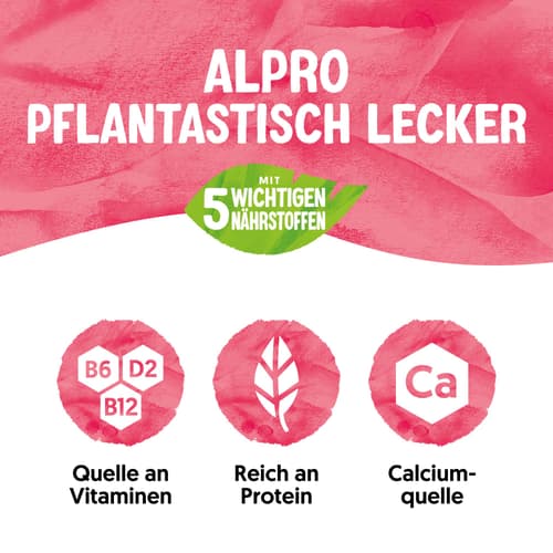 Alpro Joghurtalternative auf Sojabasis Himbeere-Apfel ohne Zuckerzusatz