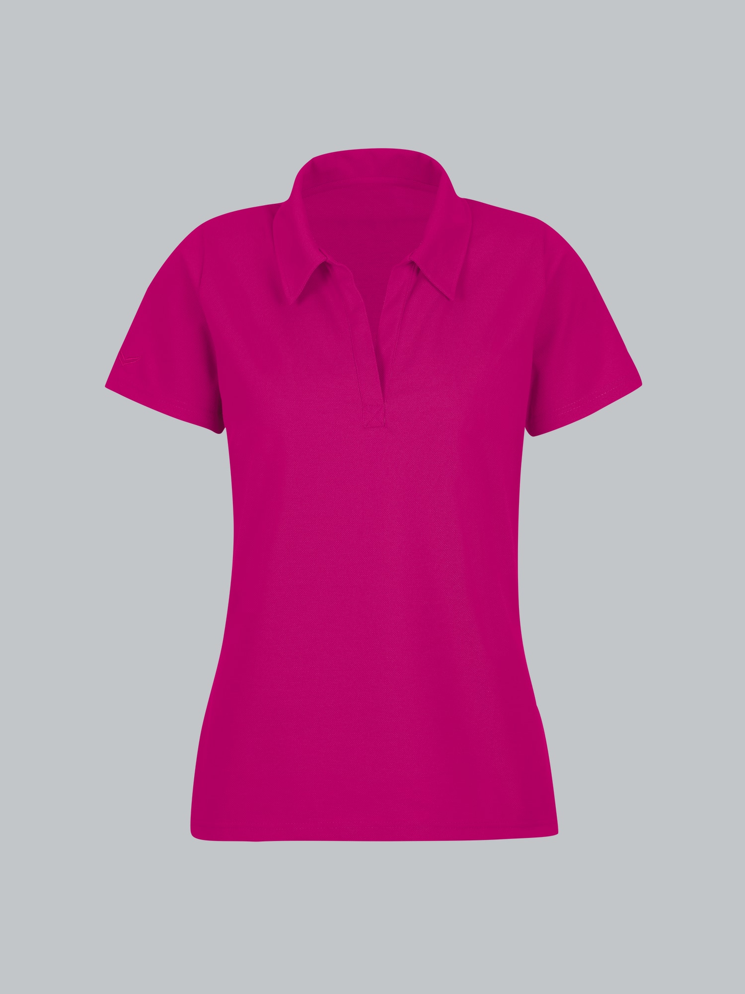 Poloshirt ohne Knopfleiste Magenta