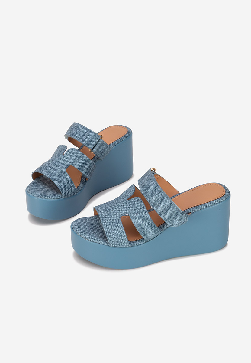Mules à plateforme denim Anaila