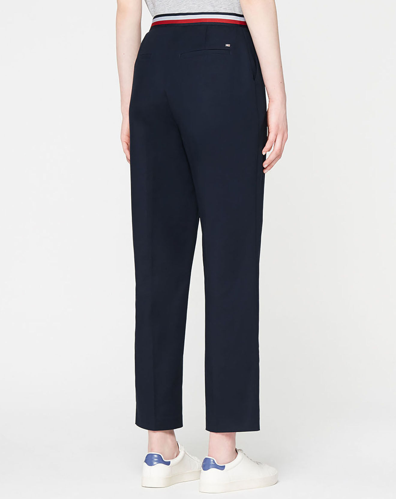 Tommy Hilfiger Pantalon tapered fit slub on ankle bleu marine