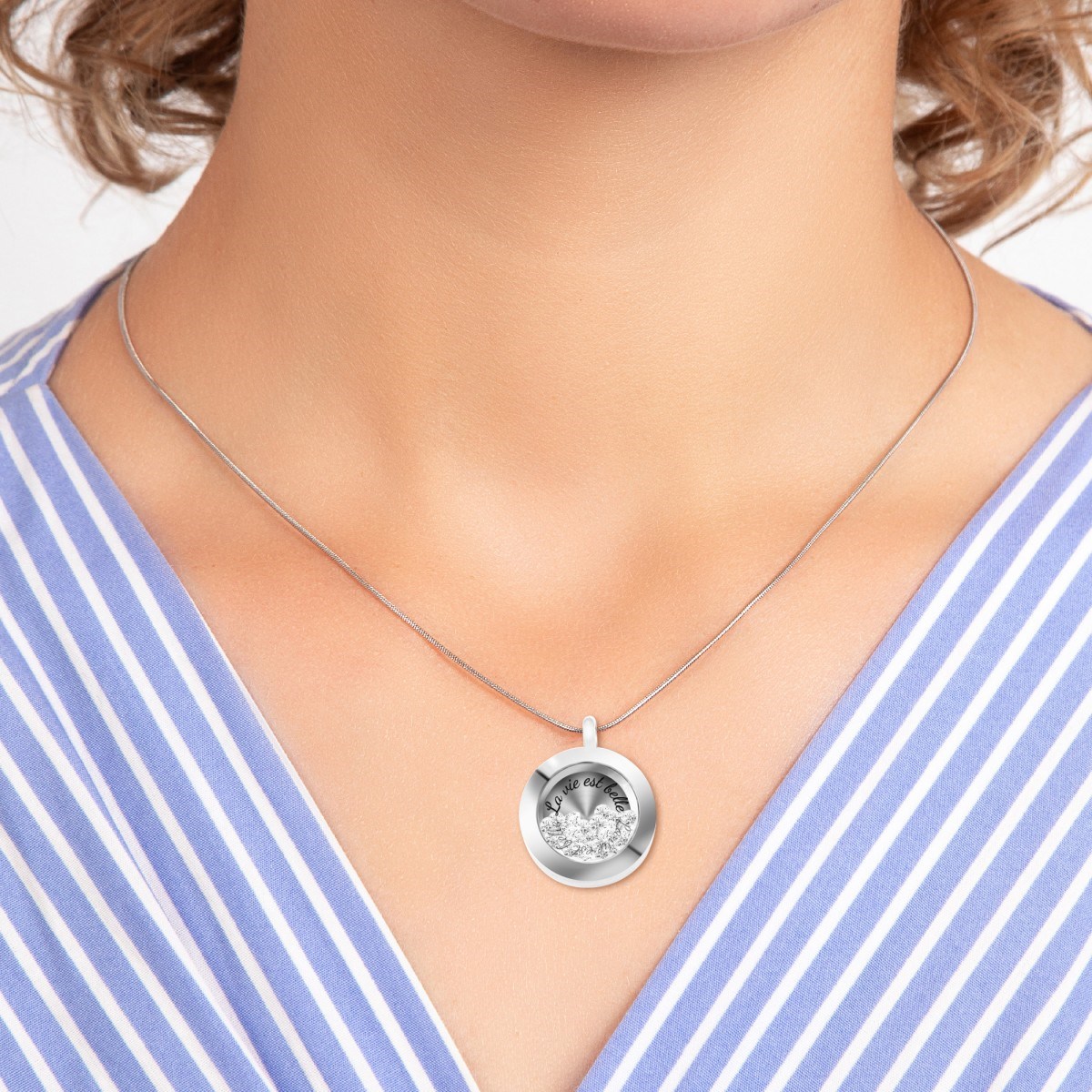 Collier La vie est belle orné de Cristaux scintillants SC Crystal