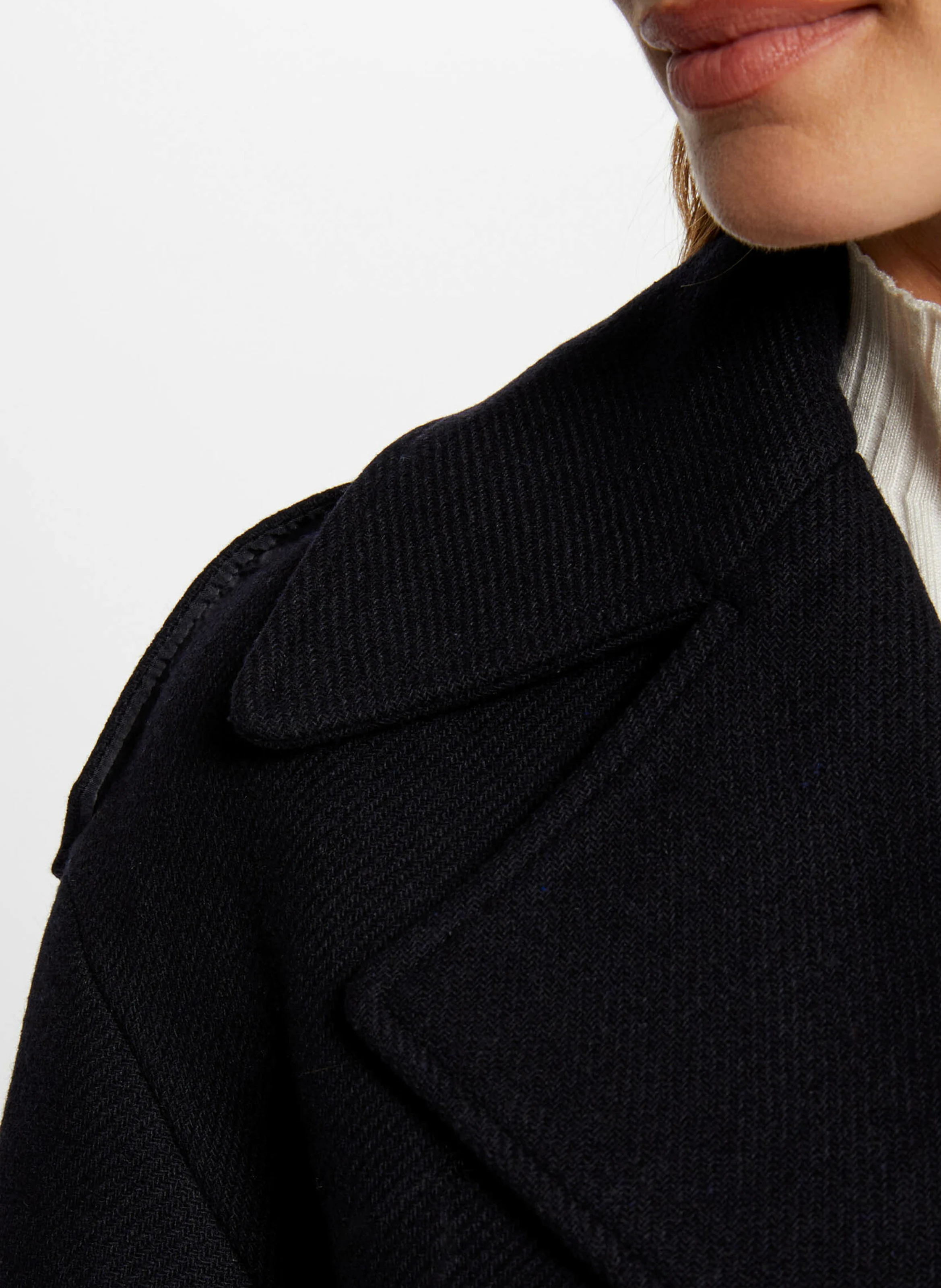 GDINE - Manteau droit col à revers | Bleu
