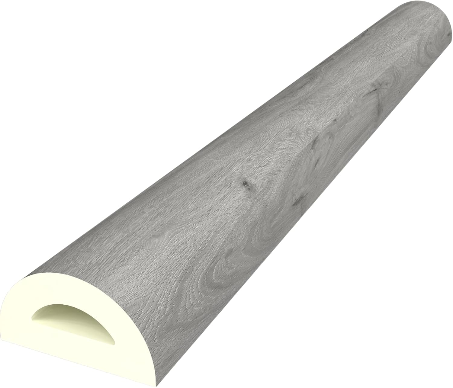 neu.holz Treppenstufen Verkleidung Bunschoten 4er Set Treppenverkleidung zum Kleben 120 x 32 x 4,6 cm mit Treppenkantenprofil PVC Treppenbelag Eichenoptik grau
