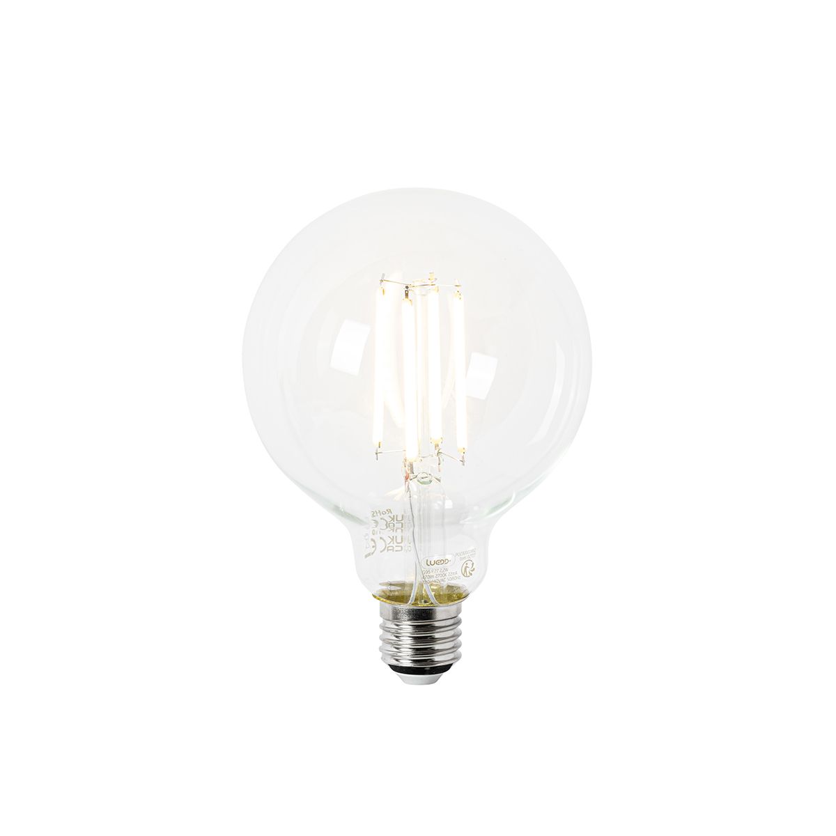 Set van 5 E27 LED lamp G95 helder 2,2W 470 lm 2700K