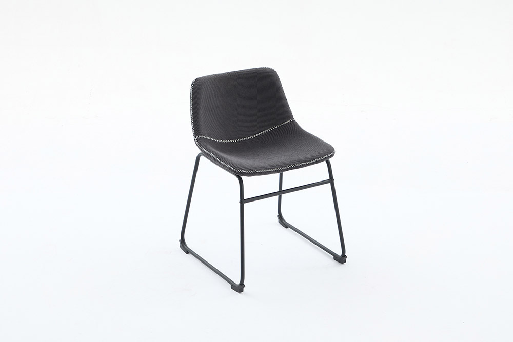 Industrial Design Stuhl DJANGO grau Cord mit Metallgestell