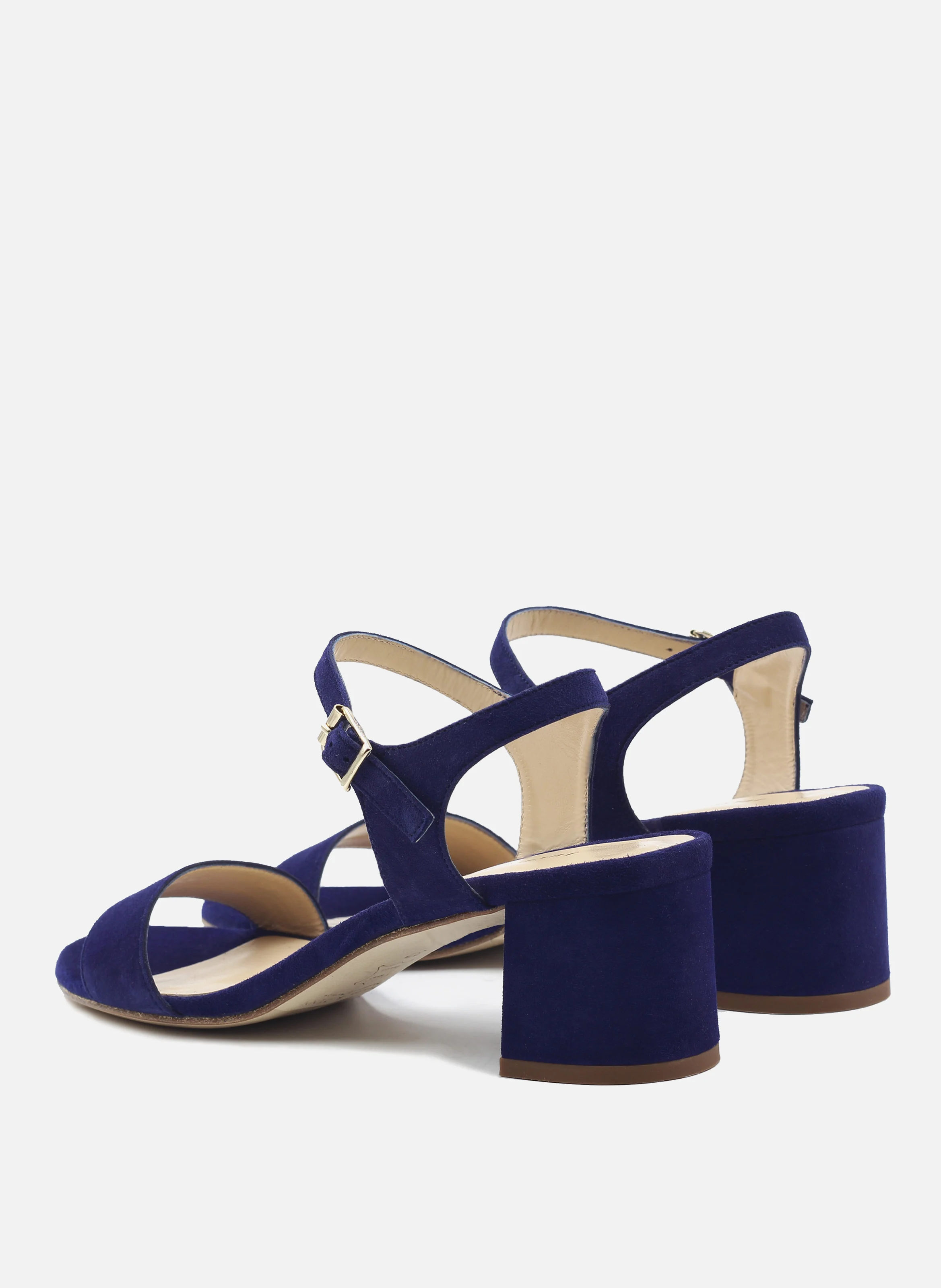 Sandales moyen talon cuir daim | Bleu