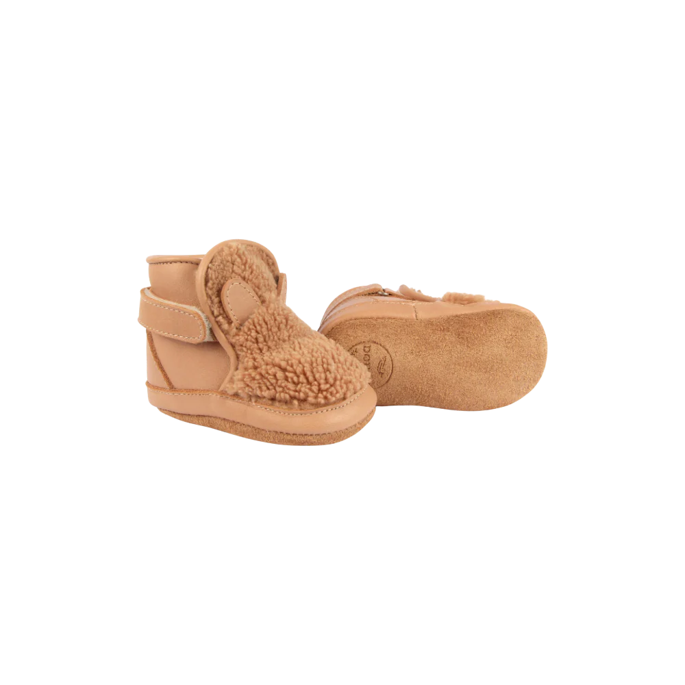Richy Booties | Teddy Bear | Light Maple Curly Faux Fur