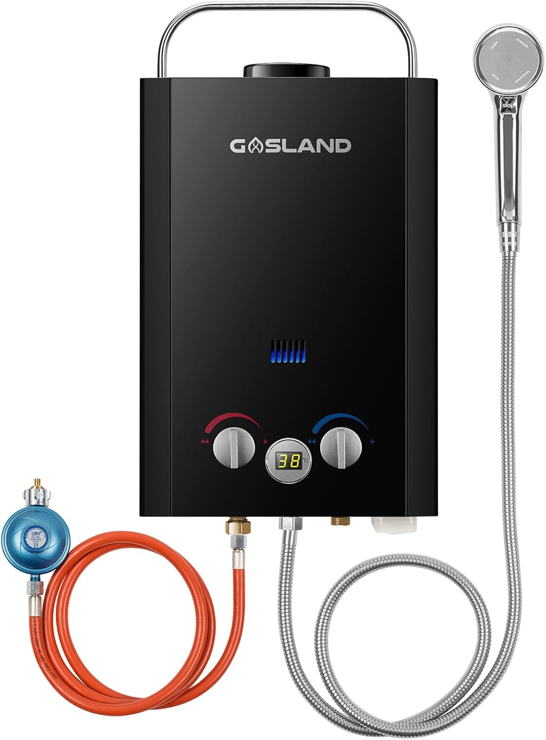 GASLAND BE158B Gasdurchlauferhitzer, 6L Tankless LPG Durchlauferhitzer 30/37mbar, Instant Gasdusche für Campingdusche Pferdedusche