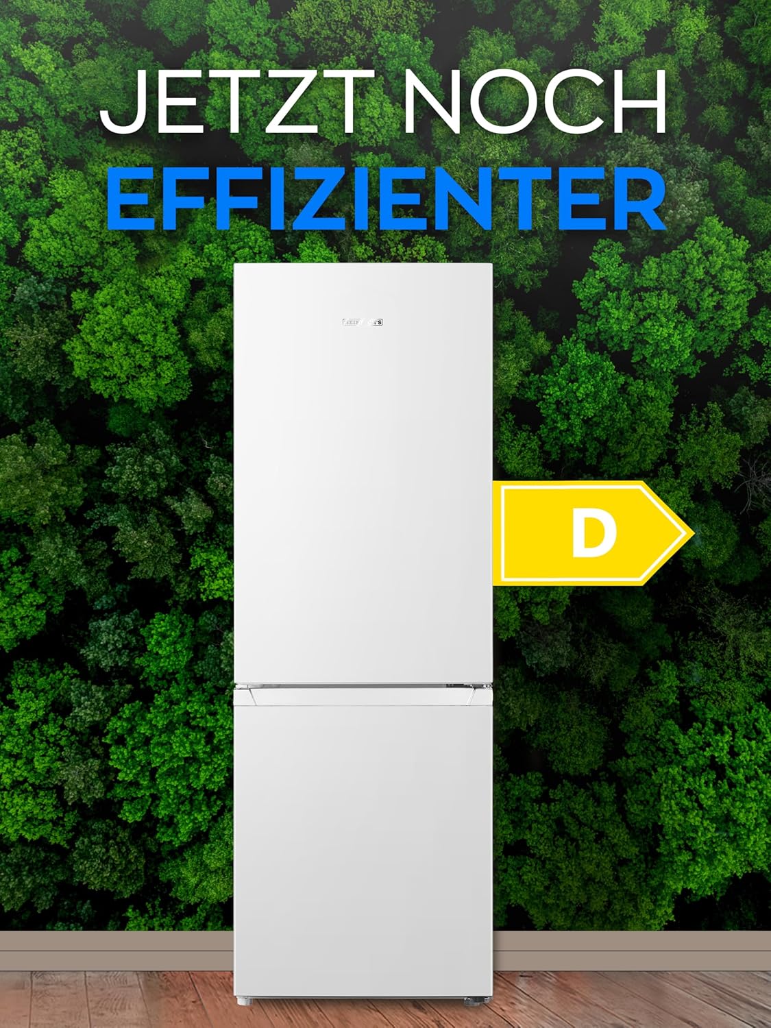 Heinrich´s Kühlgefrierkombination 175Liter, XXL, kühlschrank mit gefrierfach, Kühlvolumen 122L, Gefrierfach 53L, leise 39dB,große Tiefkühlboxen, 7 Temperaturstufen (Energieklasse D, Weiß)
