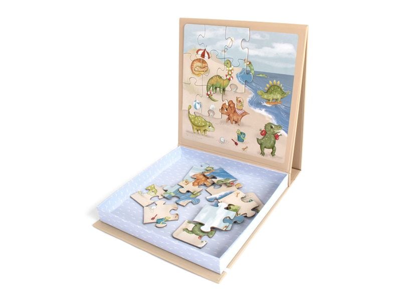 Filibabba Magnetspiel Puzzle Dino Beach Kreatives Spielzeug für kleine Entdecker