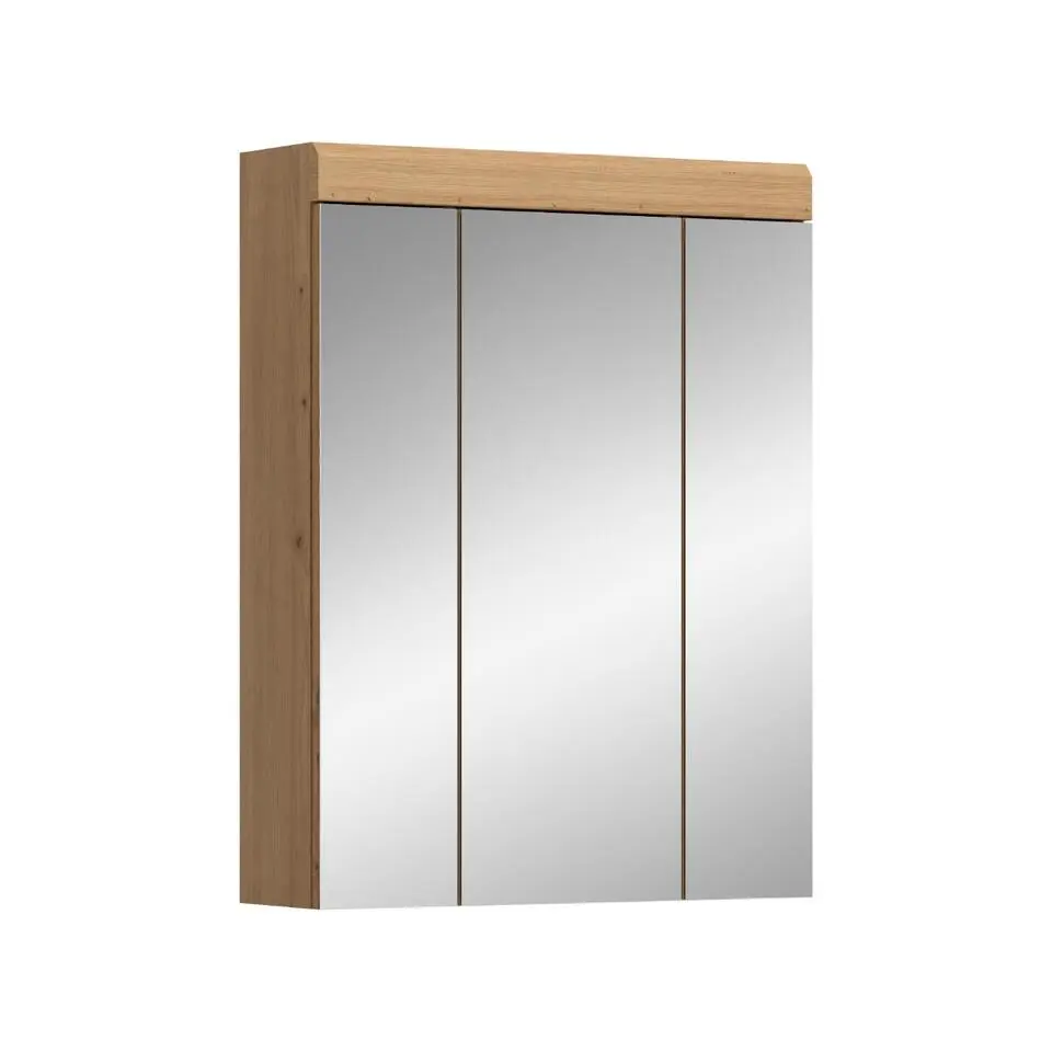 Hioshop Scout spiegelkast 3 spiegeldeuren salvie decor- eiken decor
