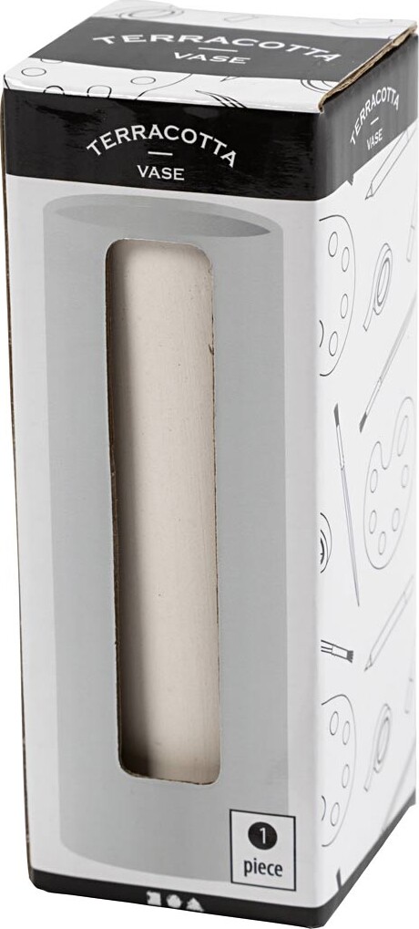 Vase - H 11 CM - Ø 4 CM - Hvid - 1 Stk
