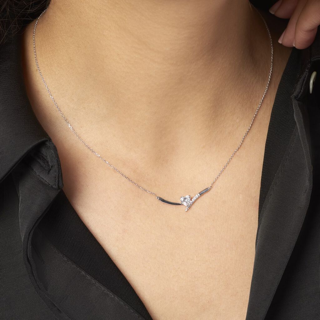 Collier Eva Or Blanc Oxyde De Zirconium