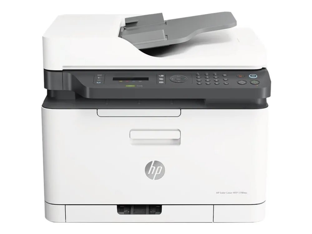 HP Color Laser MFP 179fnw - Multifunktionsprinter - farve - laser - A4 (210 x 297 mm) (original) - A4/Letter (medie) - op til 14 spm (kopiering) - op til 18 spm (udskriver) - 150 ark - 33.6 Kbps - USB 2.0, LAN, Wi-Fi(n)