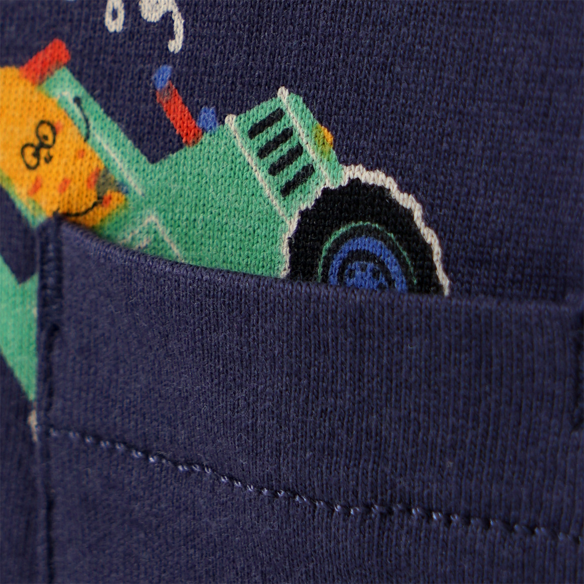 Topomini Baby T-Shirt mit Traktor-Allover dunkelblau