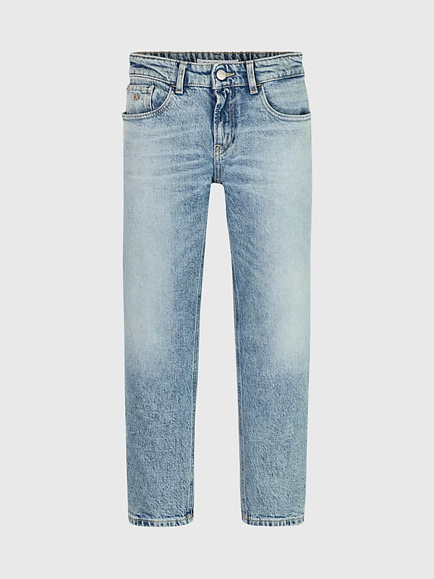 Calça jeans reta de cintura média para meninos