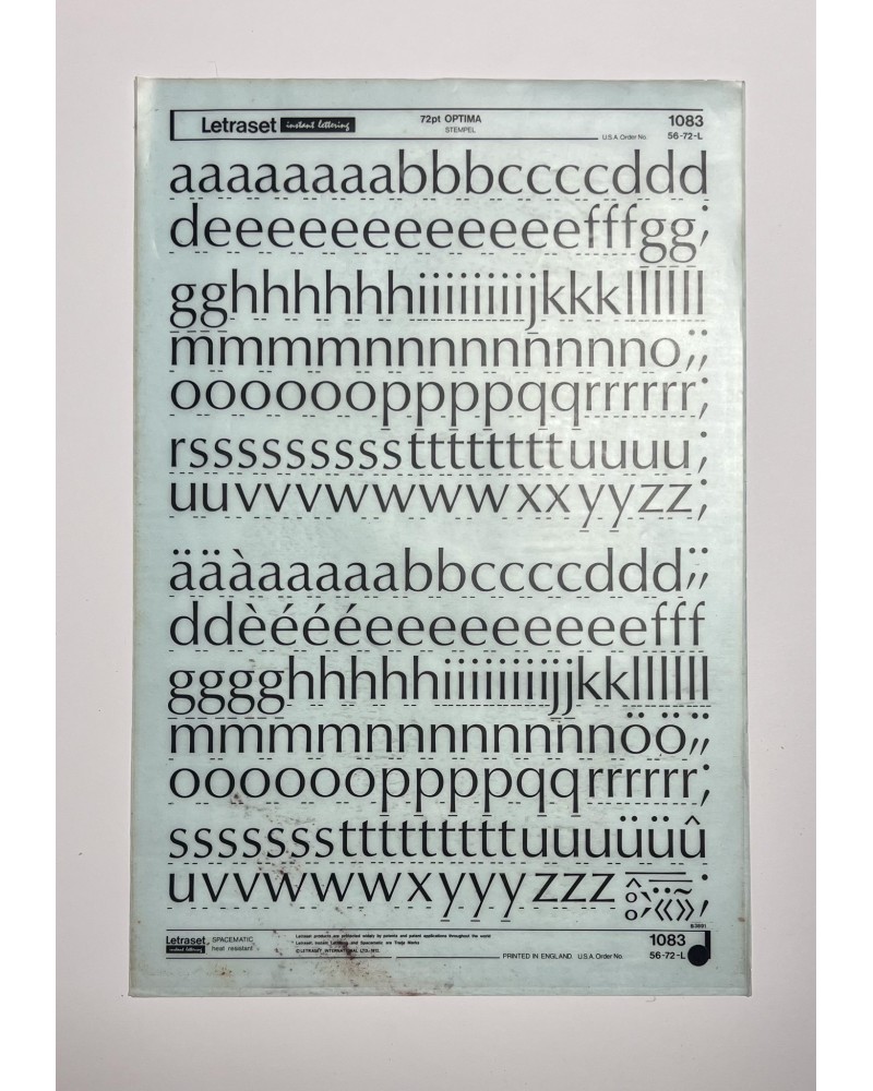 letraset-1083- OPTIMA - 72pt