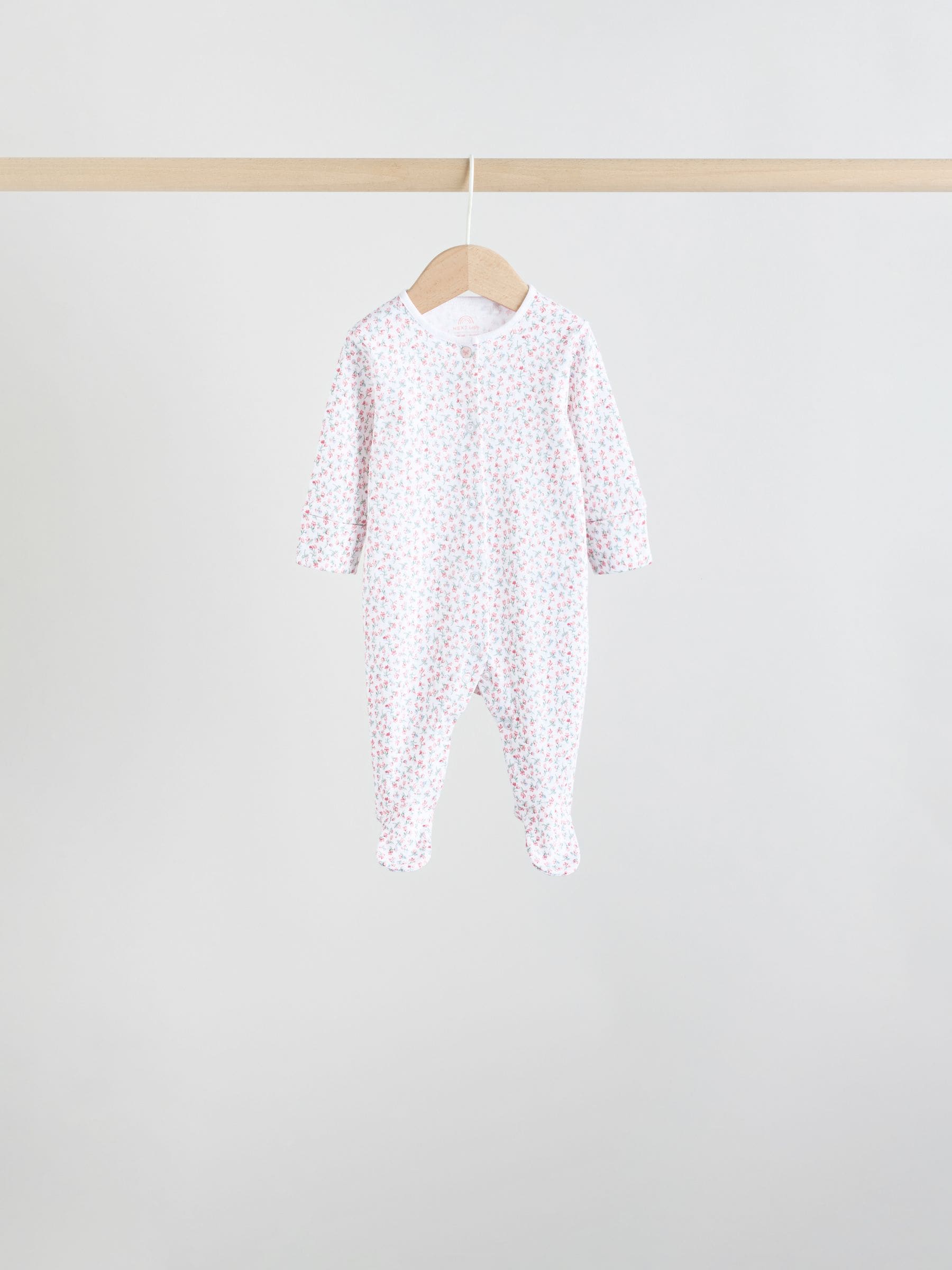 Wit/roze - Babypyjama (0-2jr)