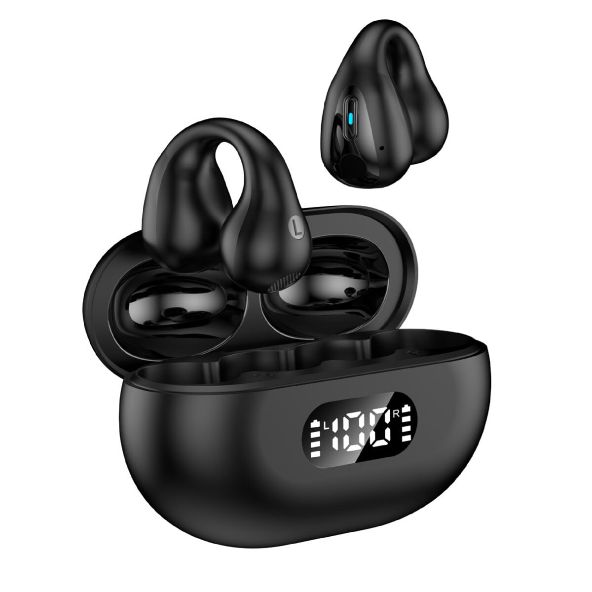 Trådløse åpne øre-hodetelefoner Bluetooth 5.2 Black