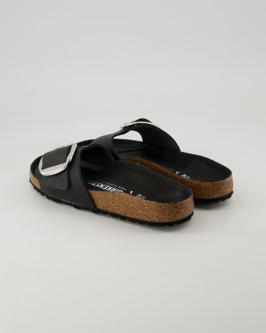 Birkenstock Madrid Big Buckle Pantoletten in Schwarz