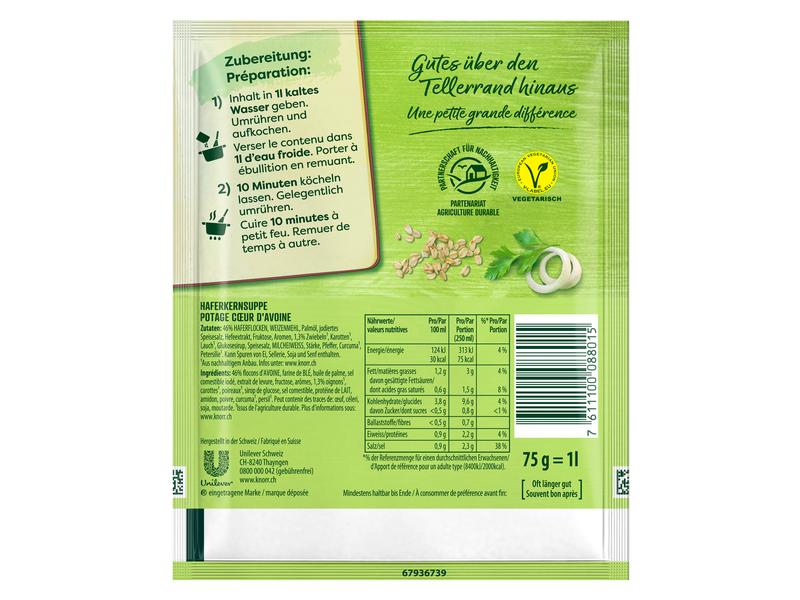 Knorr Haferkernsuppe 4 Portionen Fertigsuppe mit Biss