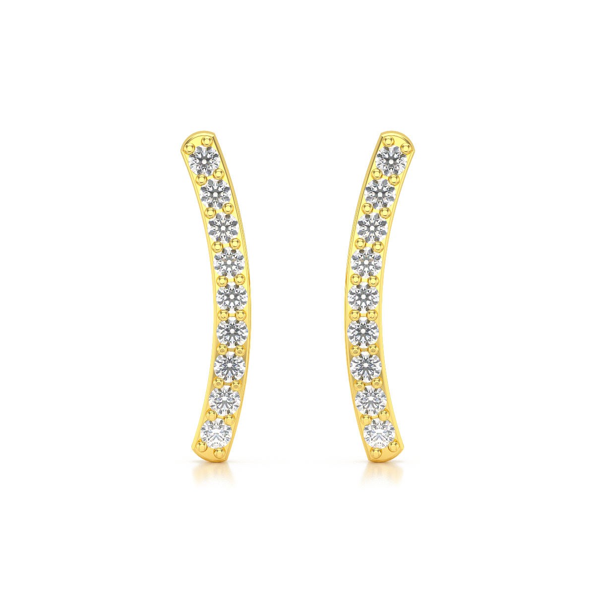 Boucles d'oreilles ADEN Or 585 Jaune Diamant 1.292grs