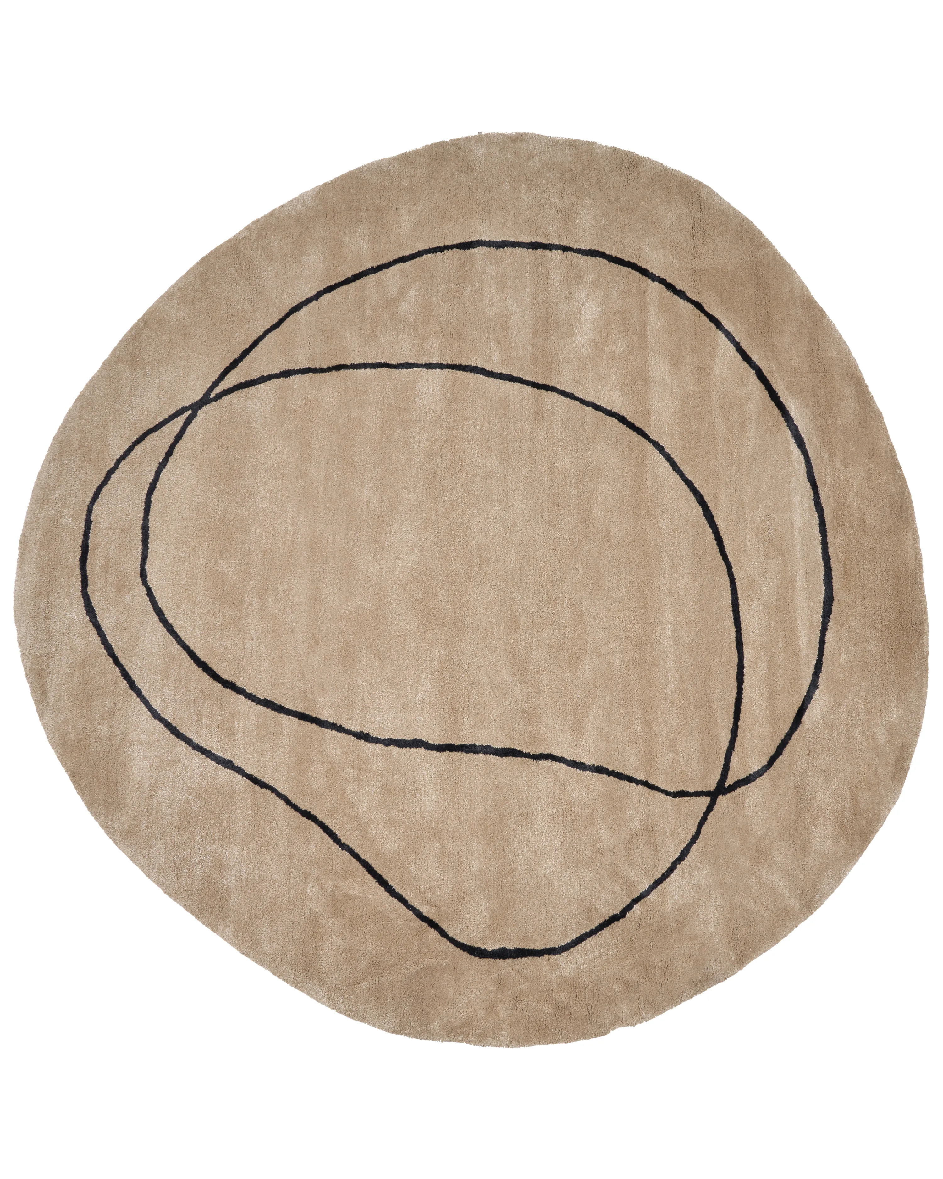 Vloerkleed DIGRI Beige ø 200 cm Viscose