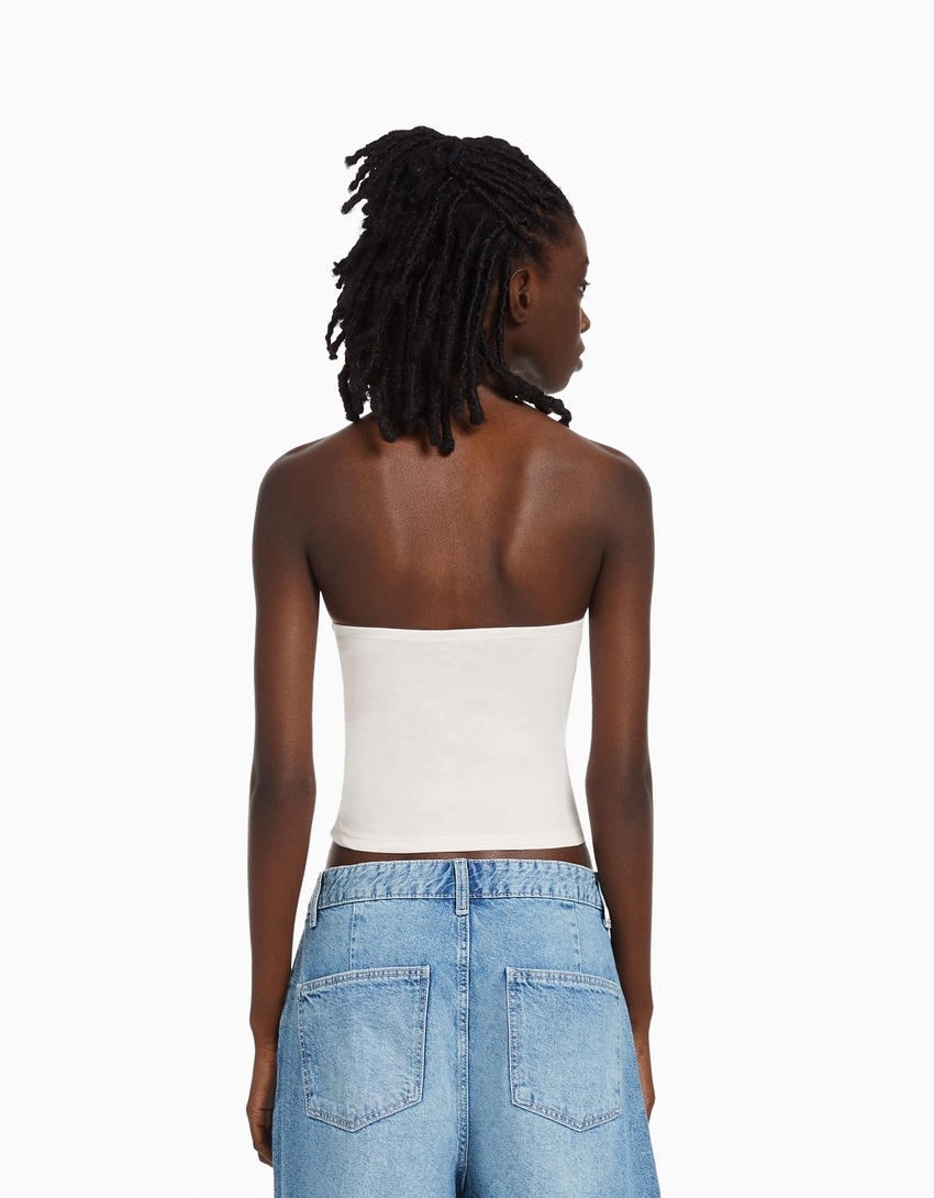 Top bandeau estampado
