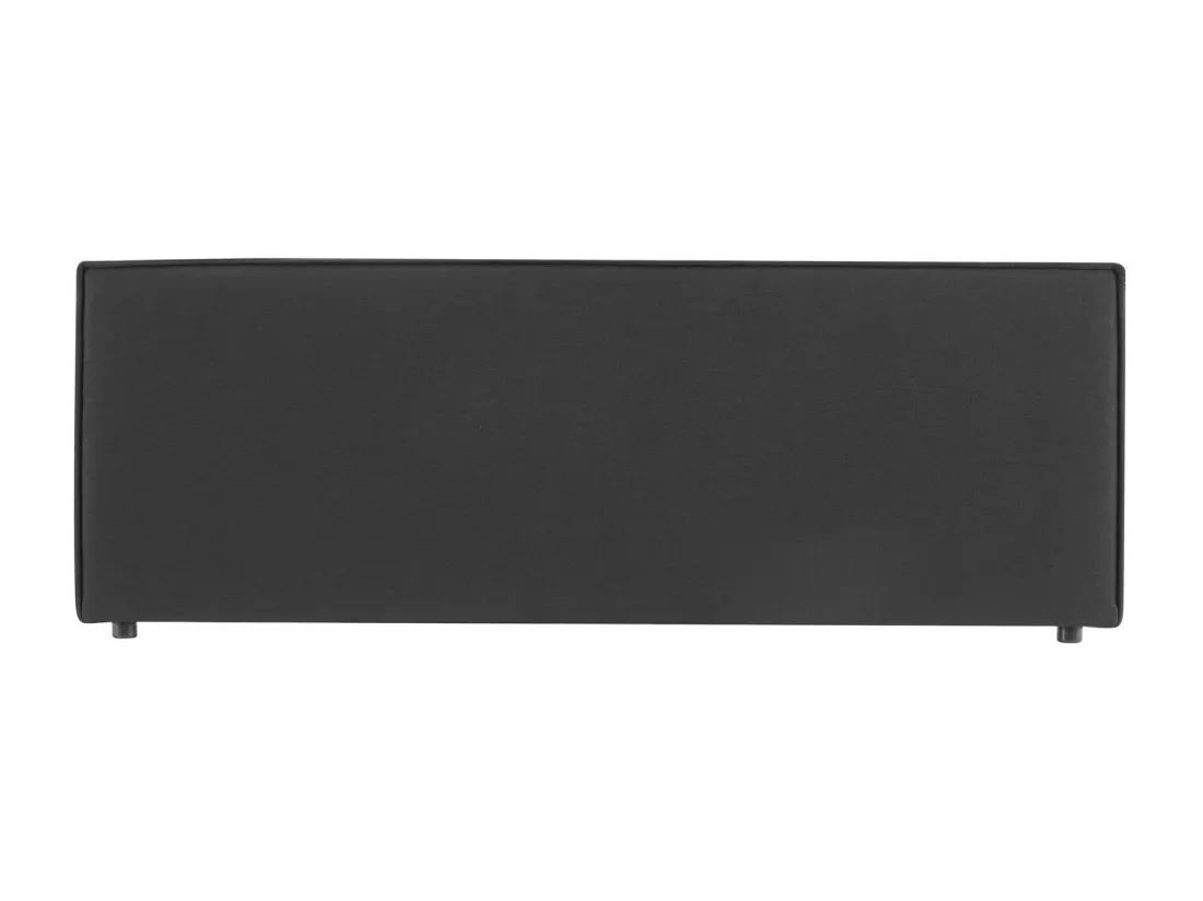Tête de lit KLAO 160 rembourrée, En tissu polyester pour lit 160 cm, Sur pieds en plastique, Noir