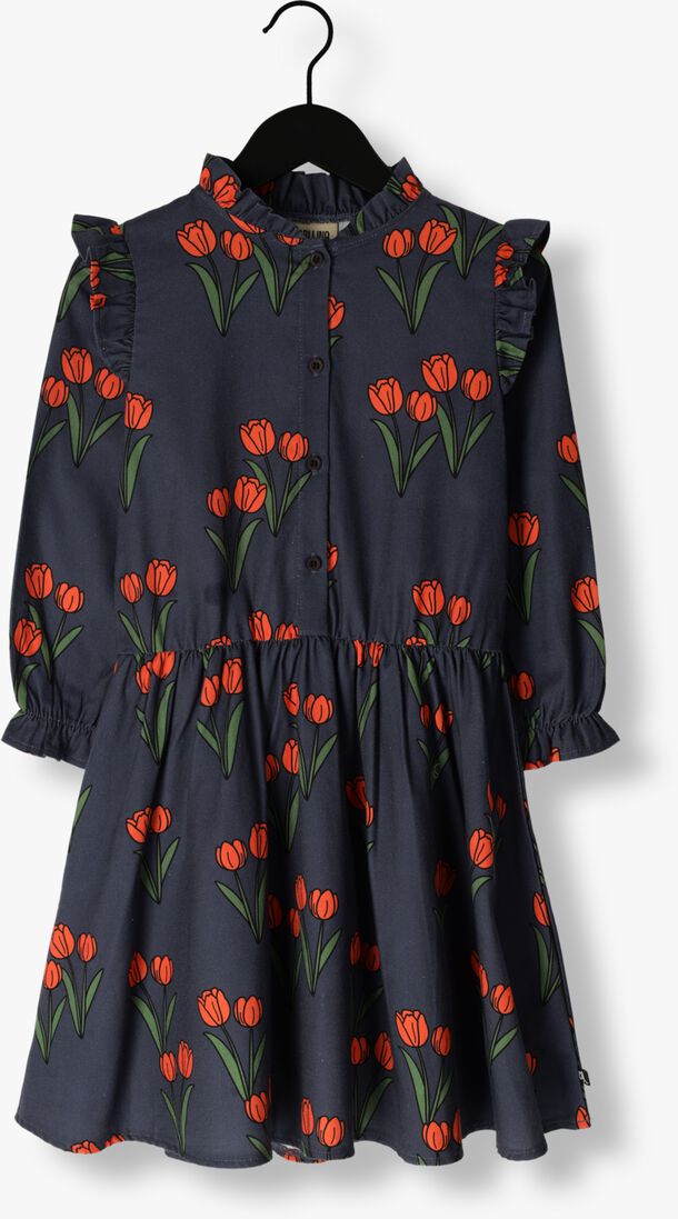 CARLIJNQ blauwe carlijnq midi jurk tulips - blouse dress