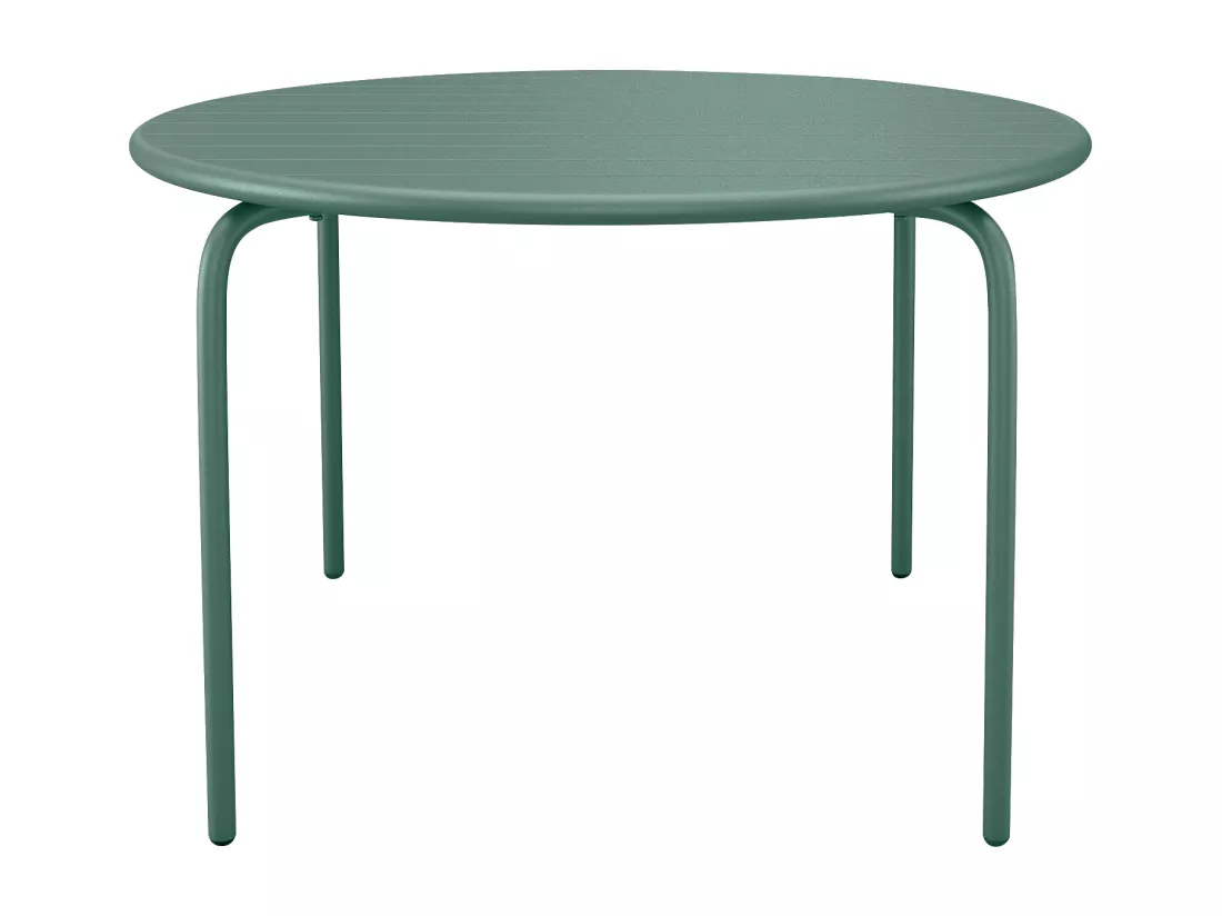 Table ronde de jardin D.130 cm en métal - Vert amande - MIRMANDE de MYLIA